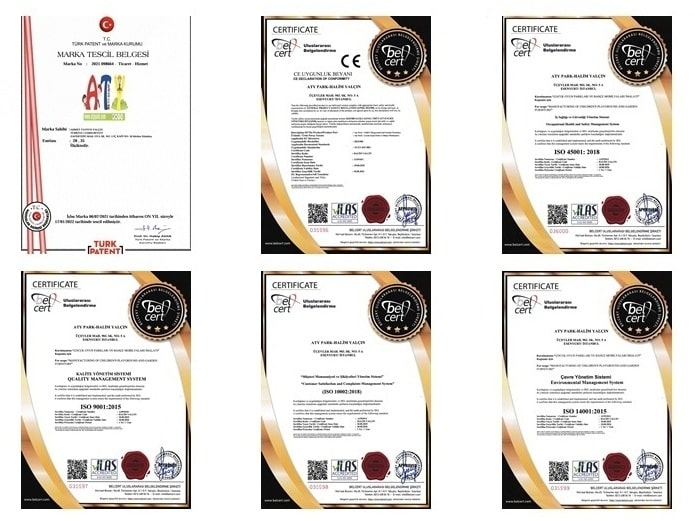 aty park sertifikalar, atypark belgelerimiz